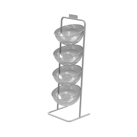 Butiksställ Therese med 4 plastkupoler, vit
