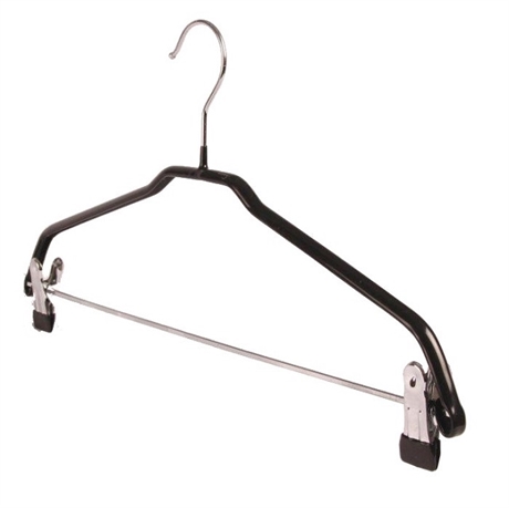 Metallhängare nonslip 653C med metallklämmor 42 cm 50-pack svart