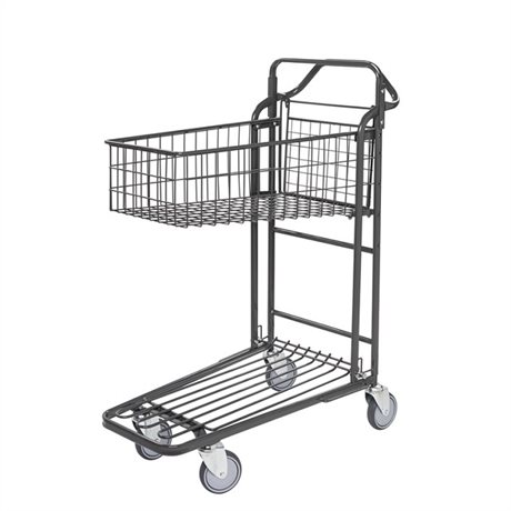 Butiksvagn Ergo med korg mörkgrå