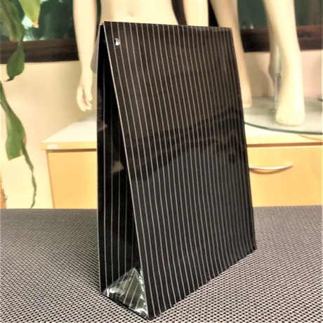 Presentpåse Stripes svart-vit 16x6,5x23+5 cm 200-pack