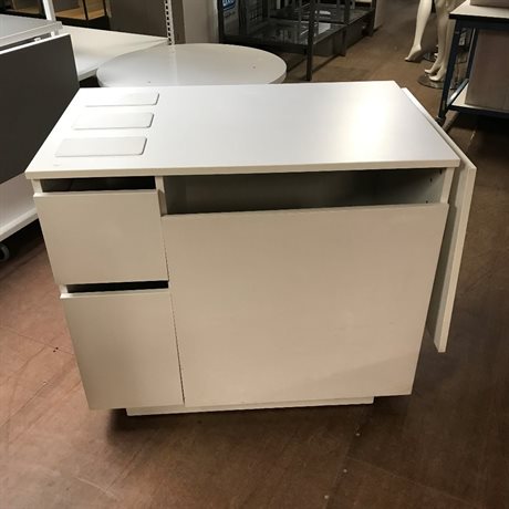 Butiksdisk med fällbar sidoskiva