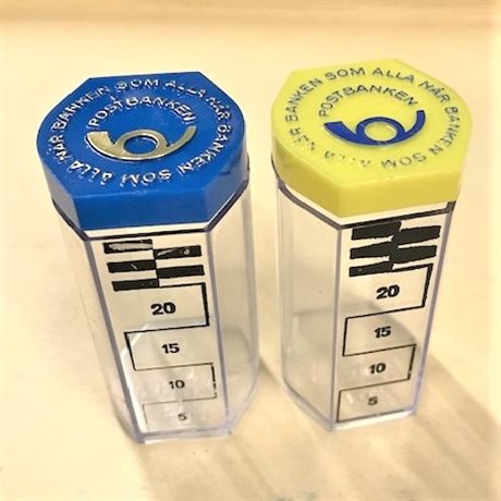 Myntrör Postbanken för 1-kronor