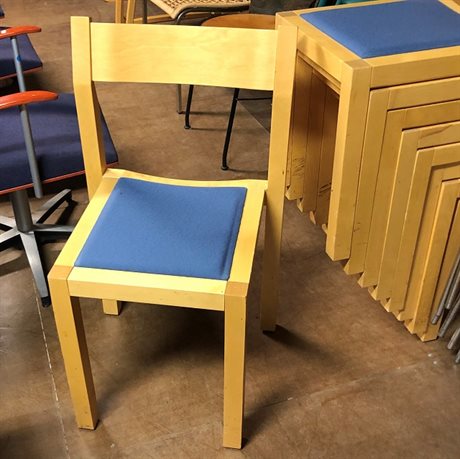 Stapelbar stol Skandiform björk/blå