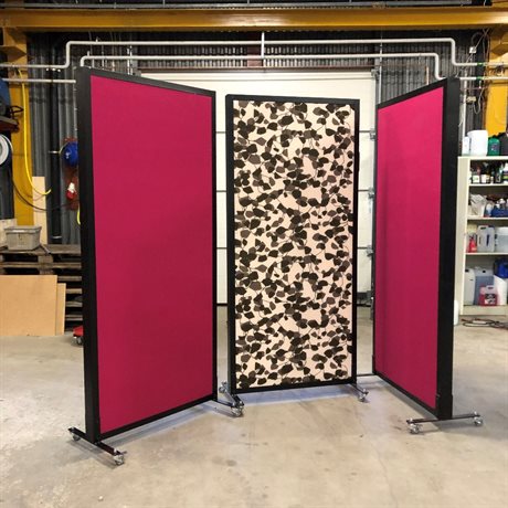 Skärmvägg cerise/mönstrad 97x218 cm