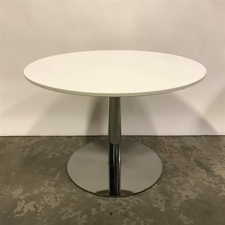 Soffbord vitt/krom Ø 70 cm