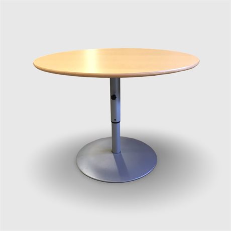 Bord ovalt 85 x 72 cm höj & sänkbart björk