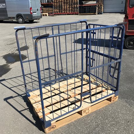Pallcontainer 3 sidor blå