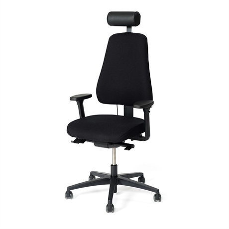 Kontorsstol LD6340 Multisynkron komplett inkl arm-& nackstöd, tyg Select 60999