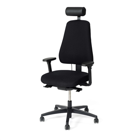 Kontorsstol LD6340 Multisynkron komplett inkl arm-& nackstöd, tyg Camira Aquarius