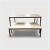 Podie/Bord vit/krom set med 2 bord