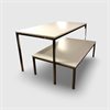 Podie/Bord vit/krom set med 2 bord