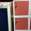 Småfacksskåp 2 dörrar vit/rosa
