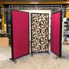 Skärmvägg cerise/mönstrad 97x218 cm